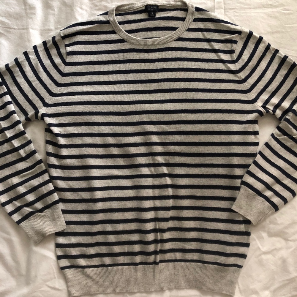J. Crew Blue/Cream Nautical Stripe Sweater size S